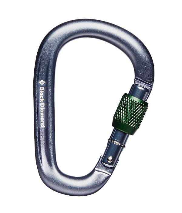 Black Diamond PearLock Screwgate Carabiner - HMS, šedá